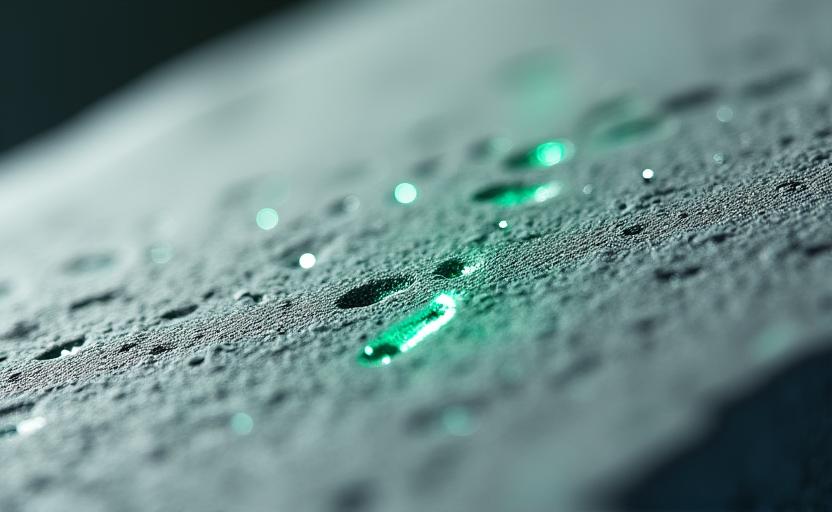 Detalle de hormigón con fibras, representando materiales innovadores como el hormigón autorreparable.